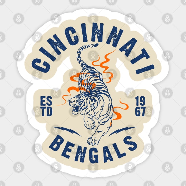 cincinnati bengals vintage Sticker by small alley co